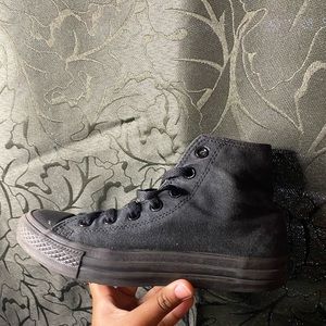 Black on Black High top converse